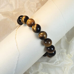 Foto de pulseira com olho de tigre em prata