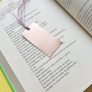 Marcador de livro retângulo curto em cobre e palha de seda