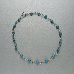 Pulseira com turquesas em prata